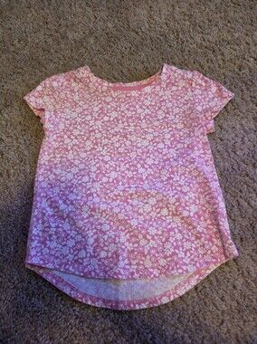 Cat & Jack Pink Floral Short Sleeve Top